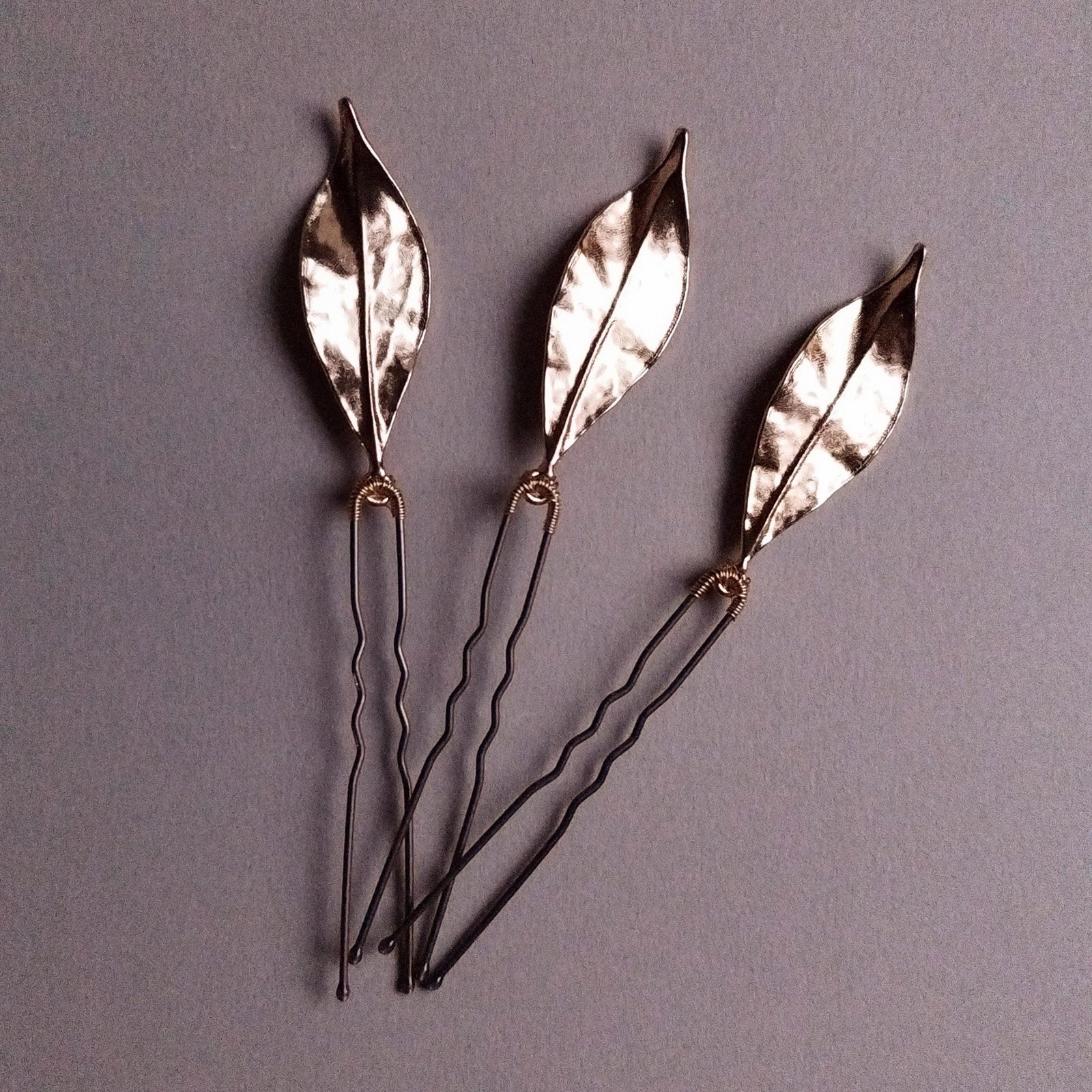Champagne Leaf Hairpins