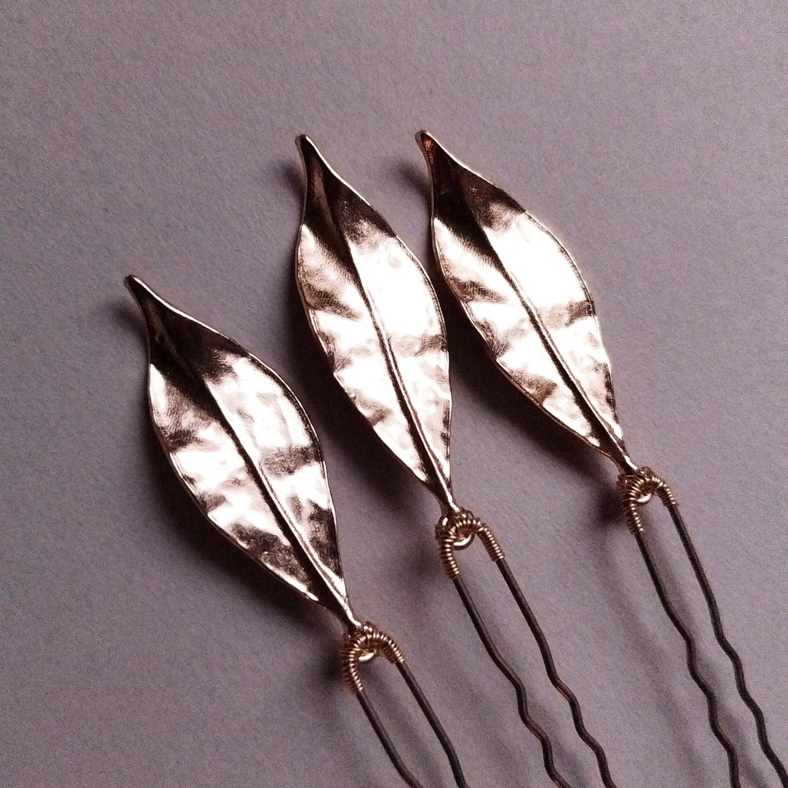 Champagne Leaf Hairpins