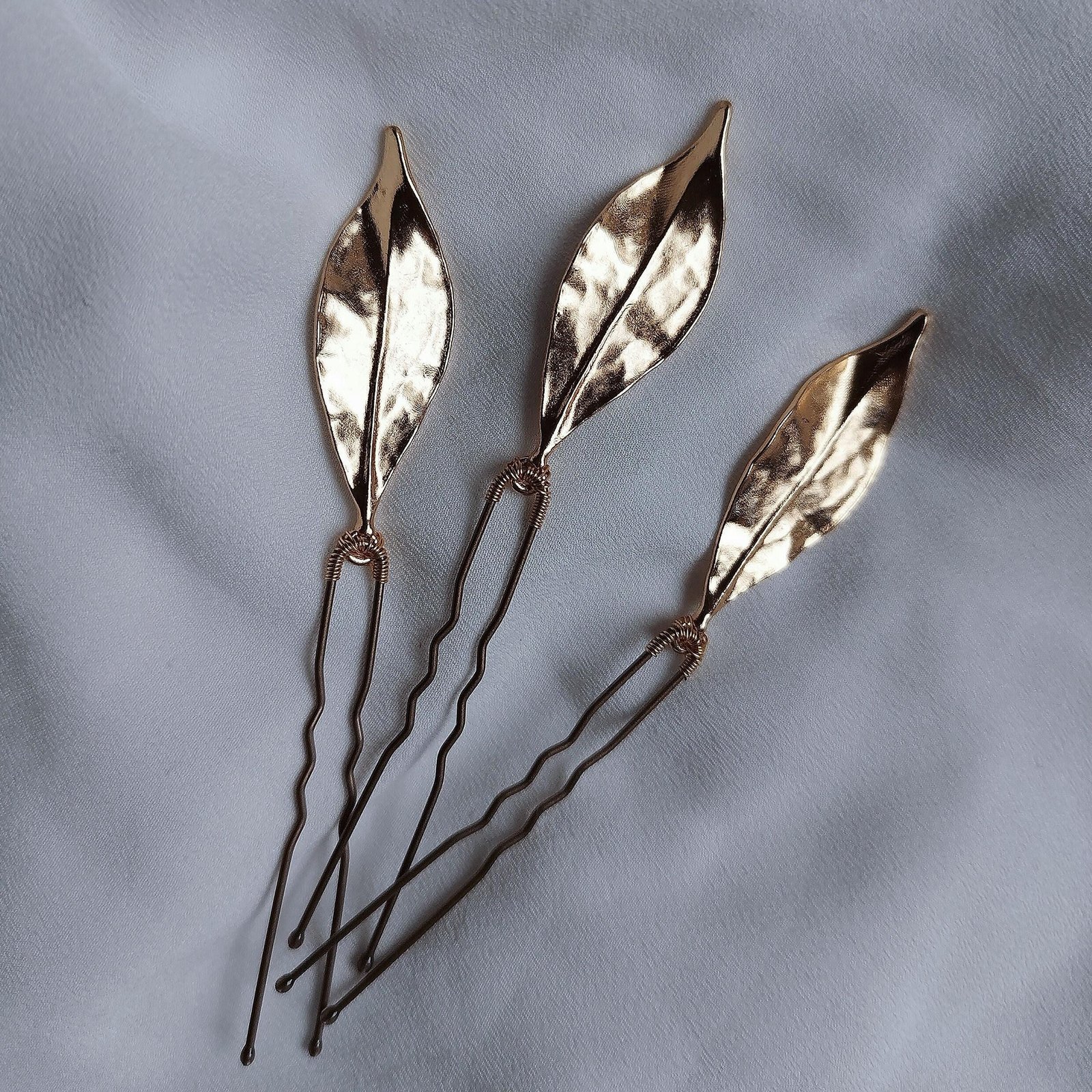 Champagne Leaf Hairpins